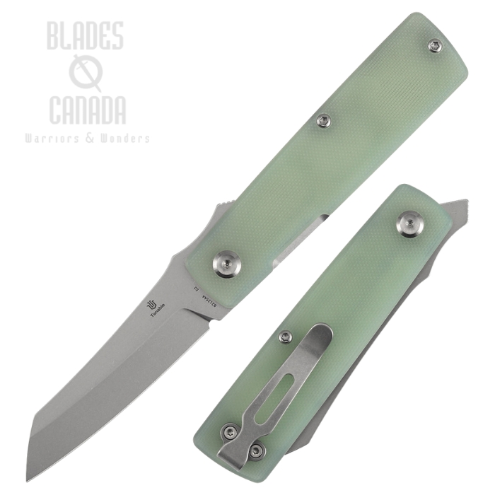 (image for) Tenable Higonokami Flipper Folding Knife, D2 Stonewash, G10 Jade, B2135A4