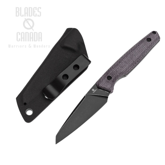 Tenable Parr Fixed Blade Knife, 14C28N Black, Micarta Purple, Kydex Sheath, G011B1 (image for) Tenable Parr Fixed Blade Knife, 14C28N Black, Micarta Purple, Kydex Sheath, G011B1