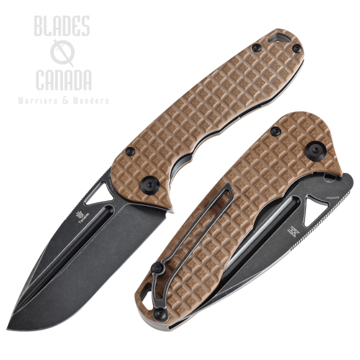 (image for) Tenable Bömbur Folding Knife, D2 Blackwash, G10 Brown, T1054A2