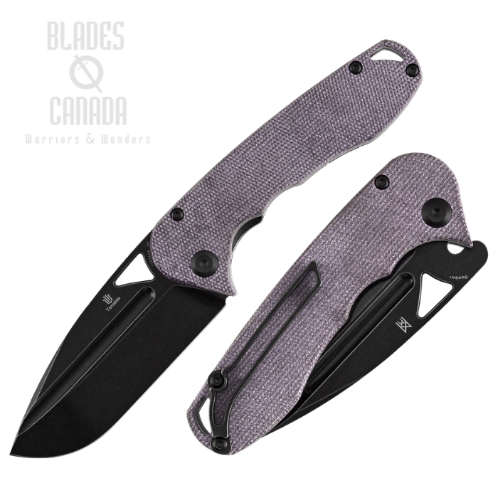 (image for) Tenable Bömbur Folding Knife, D2 Blackwash, Micarta Purple, T1054A6