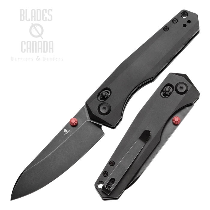 (image for) Tenable Beaver Cross Bar Lock Folding Knife, Nitro-V Blackwash, Aluminum Black, T1105V5