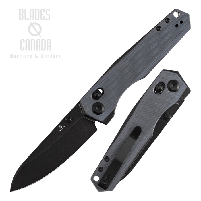 (image for) Tenable Beaver Cross Bar Lock Folding Knife, Nitro-V Blackwash, G10 Black/Gray, T1105V7