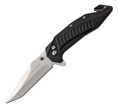 Tac-Force 1017BK Flipper Folding Knife, Tanto Blade, Aluminum Black
