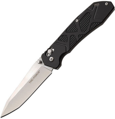 Tac Force Rapid Lock Folding Knife, Satin Tanto Blade, Aluminum Black Handle, TF1031BK