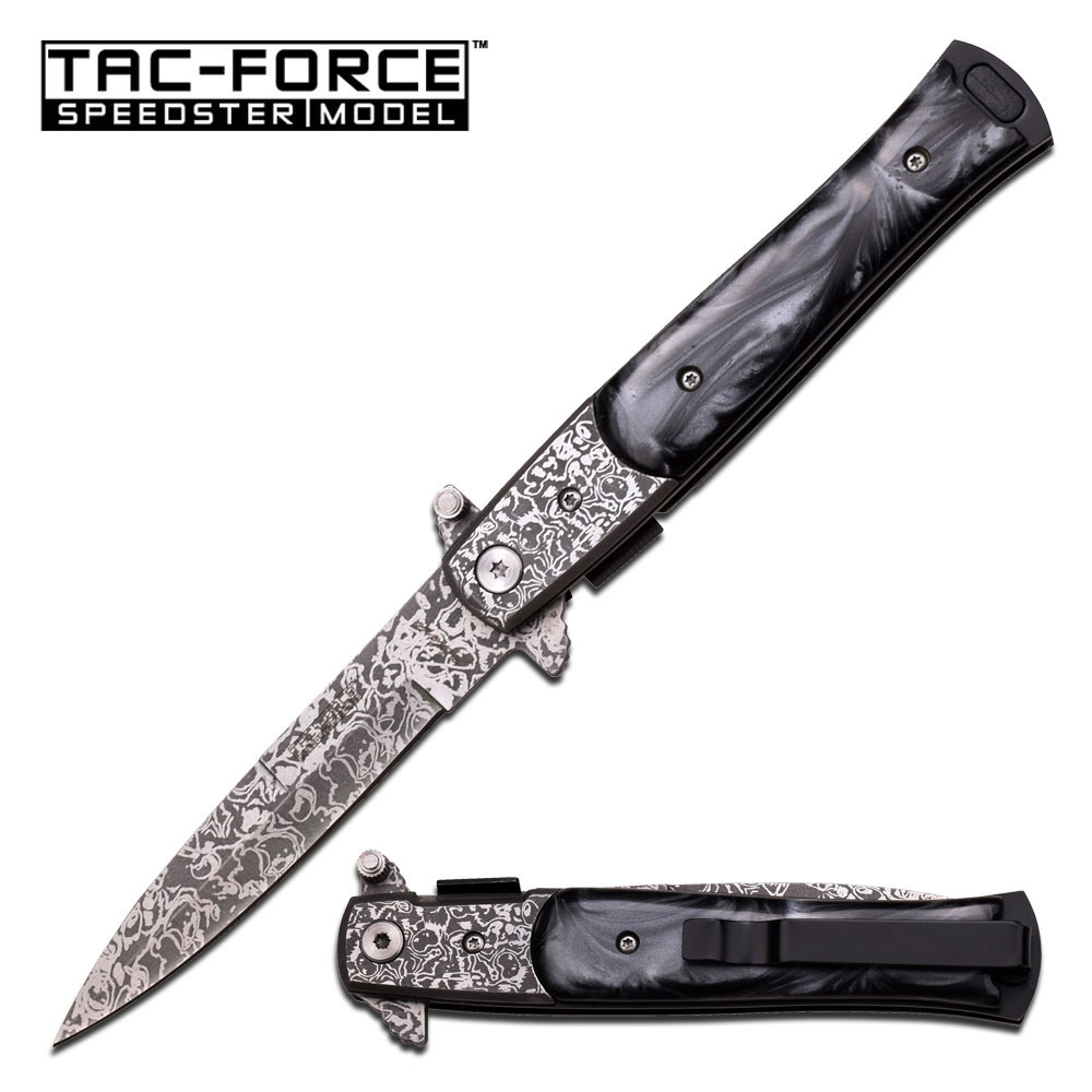 Tac Force TF-428DMB Damascus Etched Assisted Opening(Online Only) - Click Image to Close