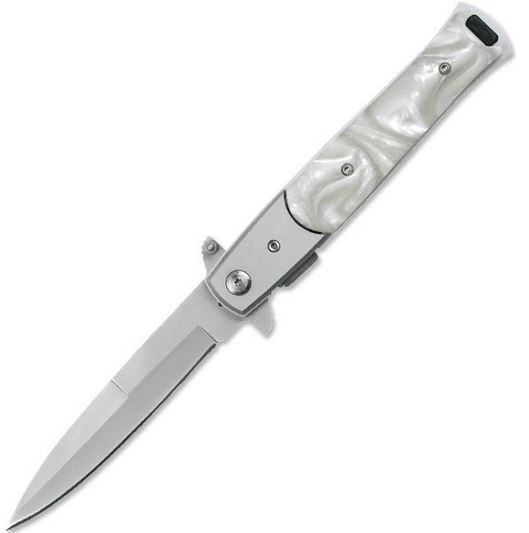 Tac Force TF-428S Satin 3.5" Blade Faux MOP White