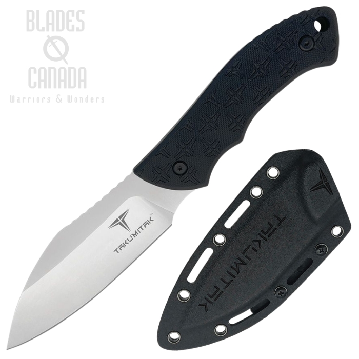 (image for) Takumitak Day500 Fixed Blade Knife, D2 Satin, G10 Black, Kydex Sheath, TKF206SL