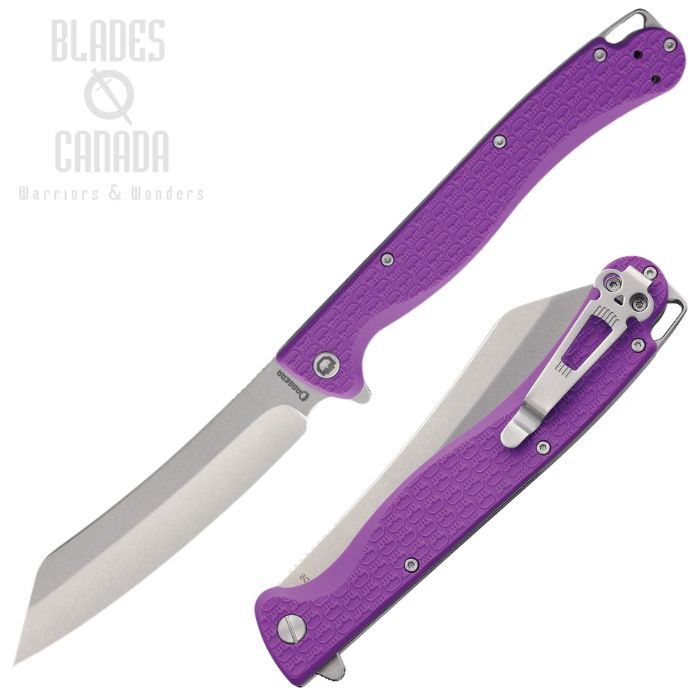 (image for) Daggerr Tesak Flipper Folding Knife, Stonewash Blade, FRN Purple, TKFRNPRPSW
