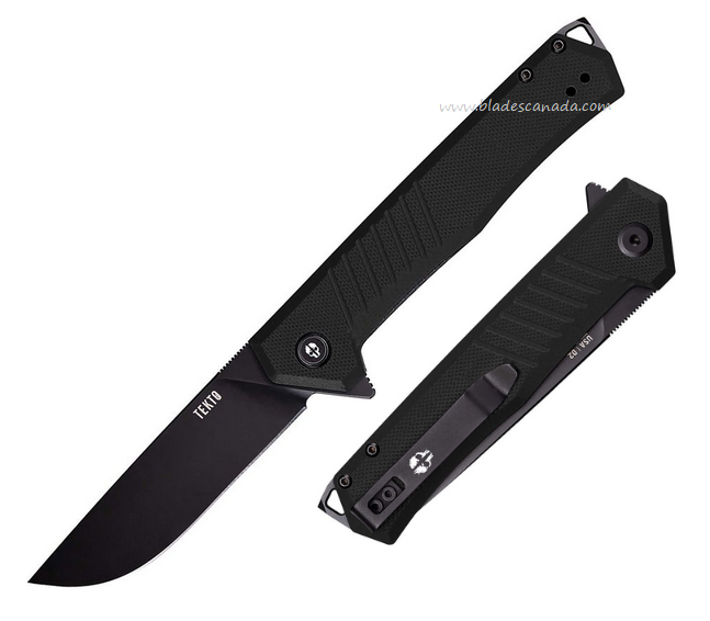 Tekto F1 Alpha Flipper Folding Knife, D2 Black, G10 Black, TKTF1GBKBK1