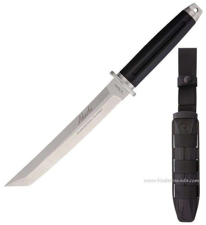 Tokisu Akechi Tactica l7.5" Tanto, Stainless w/ Sheath, TOK32382