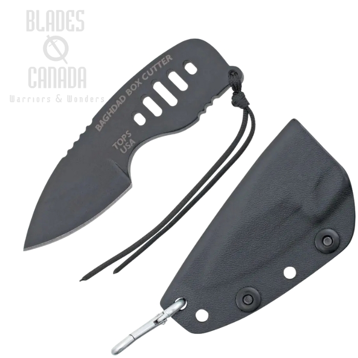 TOPS Baghdad Compact Fixed Blade Knife, 1095 Carbon, Kydex Sheath, BBC-01