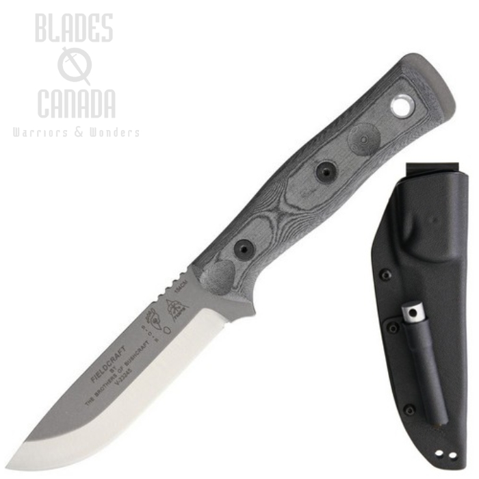 TOPS B.O.B. Hunter Fixed Blade Knife, 154CM, Micarta, Kydex Sheath, BROS-154-BLM