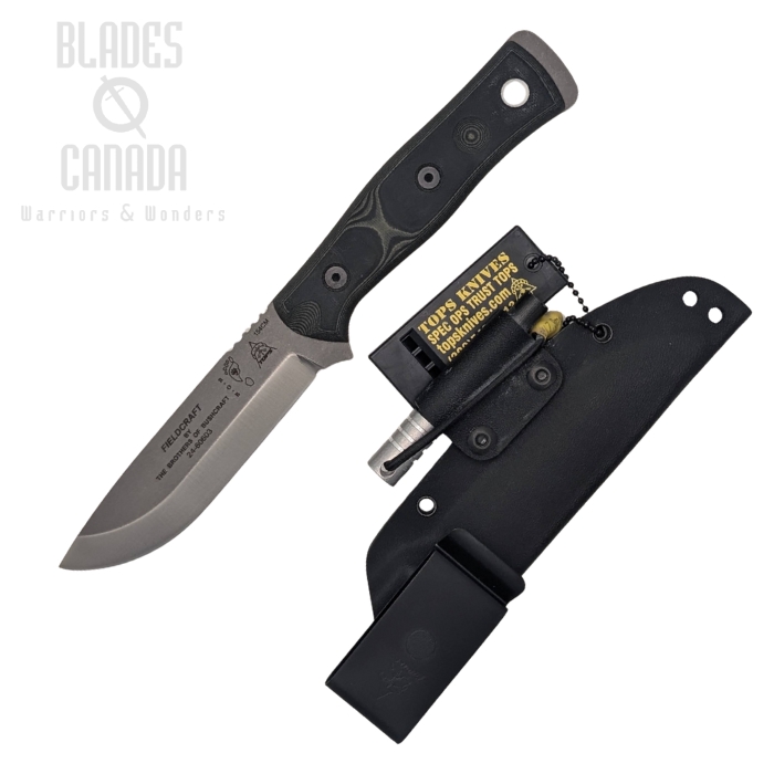 TOPS B.O.B. Hunter Fixed Blade Knife, 154CM, G10 Green/Black, BROS-154-GB