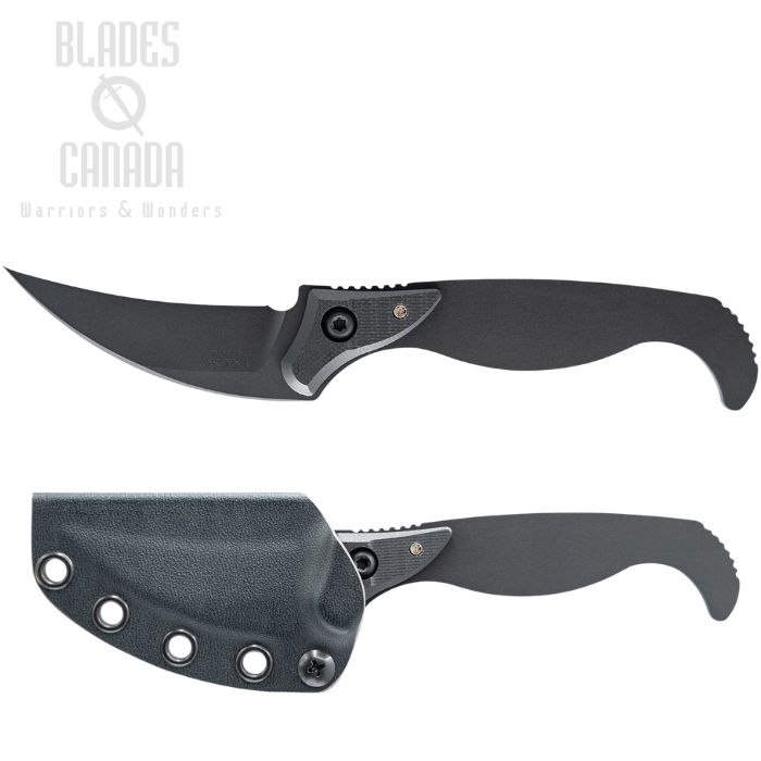 (image for) TOOR Pincer Fixed Blade Knife, 154CM Black, Stainless Black/Socom G10 Grip, Kydex Sheath, TR23870