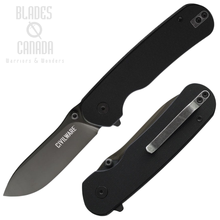 (image for) TOOR General Flipper Folding Knife, 14C28N Black, G10 Black, TR84352