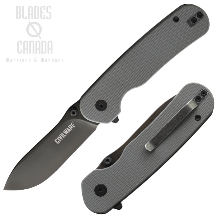(image for) TOOR General Flipper Folding Knife, 14C28N Black, G10 Grey, TR84353