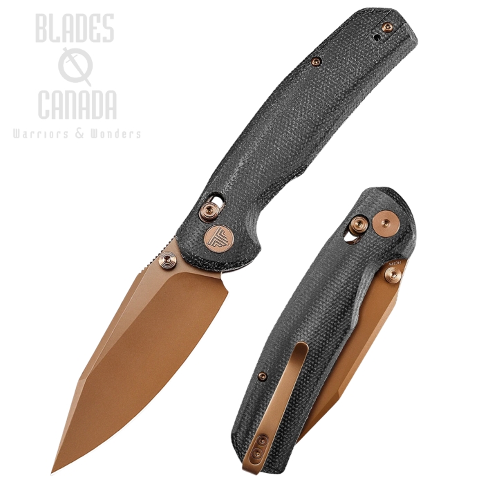 Trivisa Hornet Axis Lock Folding Knife, 14C28N Rose Gold, Micarta Black, TVJM01BM14 (image for) Trivisa Hornet Axis Lock Folding Knife, 14C28N Rose Gold, Micarta Black, TVJM01BM14