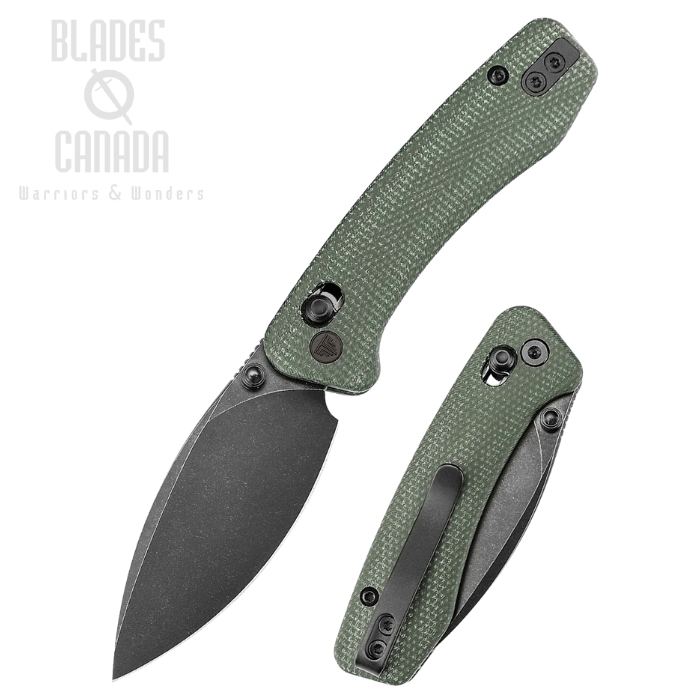 Trivisa Koala Crossbar Lock Folding Knife, N690 Black SW, Micarta Green, TVJM02GMN