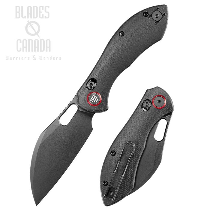 Trivisa Batwing Crossbar Lock Folding Knife, 14C28N Black, Micarta Black, JM10S-BM-14 (image for) Trivisa Batwing Crossbar Lock Folding Knife, 14C28N Black, Micarta Black, JM10S-BM-14