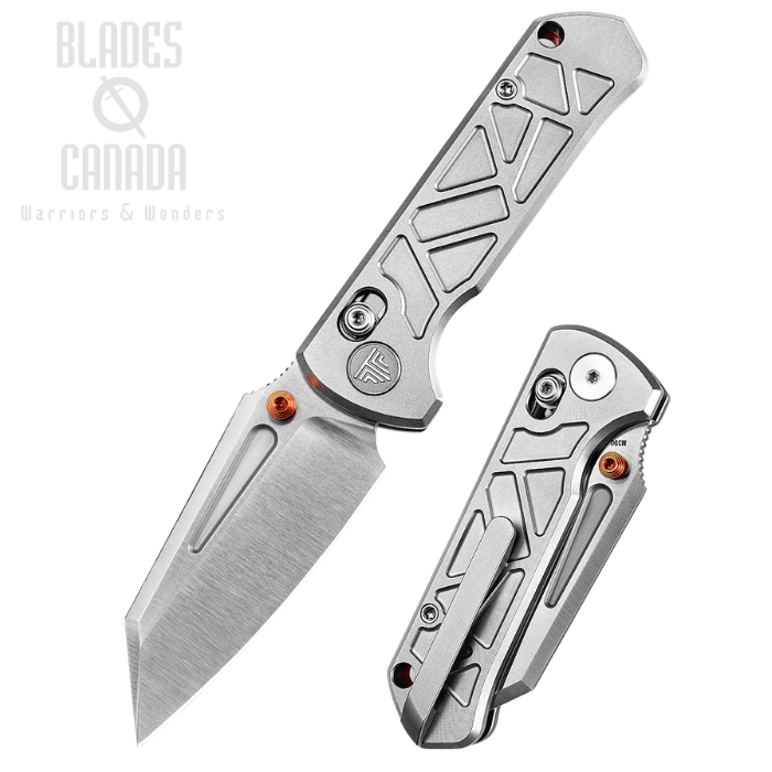 (image for) Trivisa Skarn Crossbar Lock Folding Knife, M390 Satin, Titanium Silver, JM11-W-M