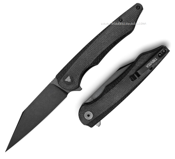 Trivisa Lynx Flipper Folding Knife, 14C28N Black SW, G10 Black, TY02M14