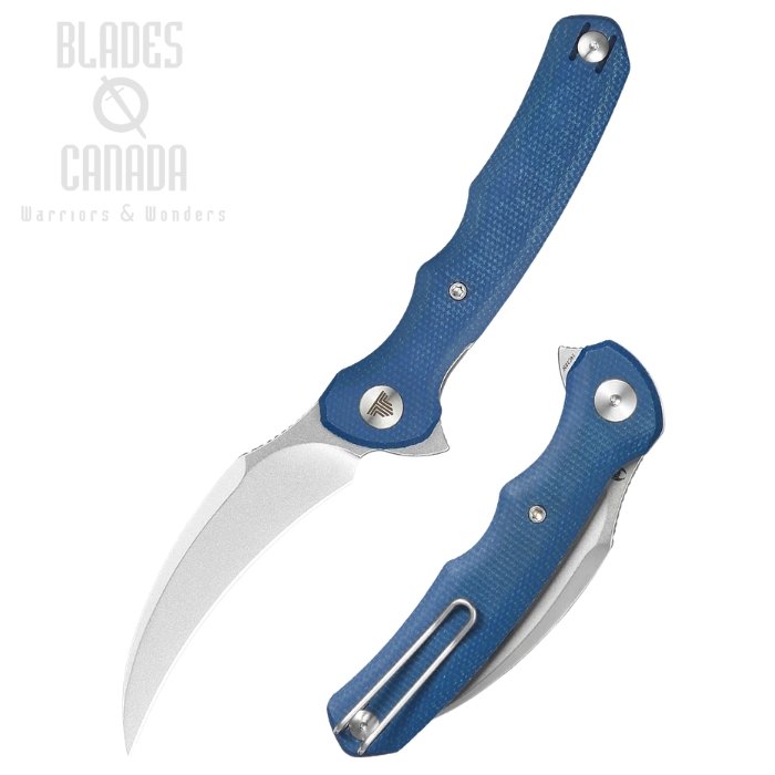 (image for) Trivisa Lacerta-04 Flipper Folding Knife, 14C28N Stonewash, Micarta Blue, TY19-LM-14