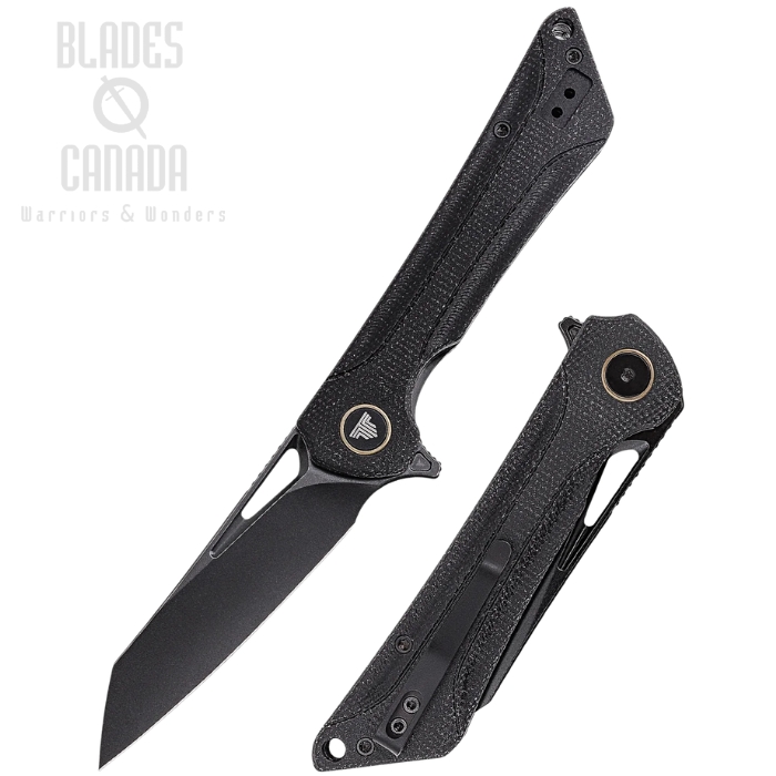 Trivisa Monoceros-04B Flipper Folding Knife, 14C28N Black, Micarta Black, TVTY25BM14 (image for) Trivisa Monoceros-04B Flipper Folding Knife, 14C28N Black, Micarta Black, TVTY25BM14