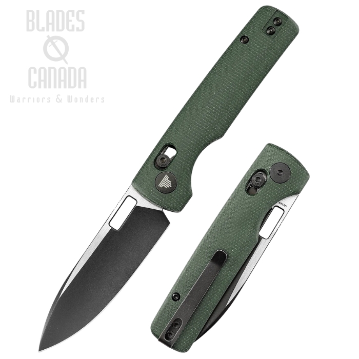 Trivisa Sabretooth Axis Lock Folding Knife, 14C28N Two-Tone, Micarta Green, TVTY29GM14