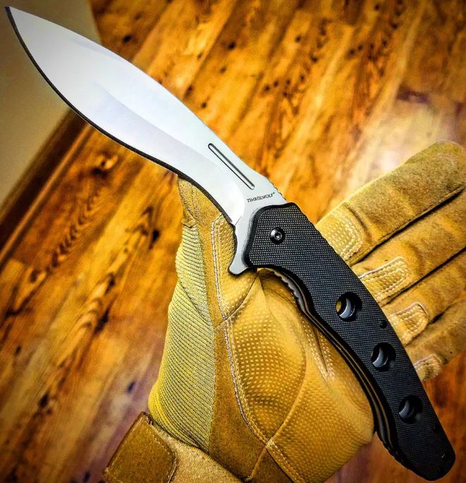Timber Wolf Beast Kukri Flipper Folding Knife, G10, Assisted Opening, TW667