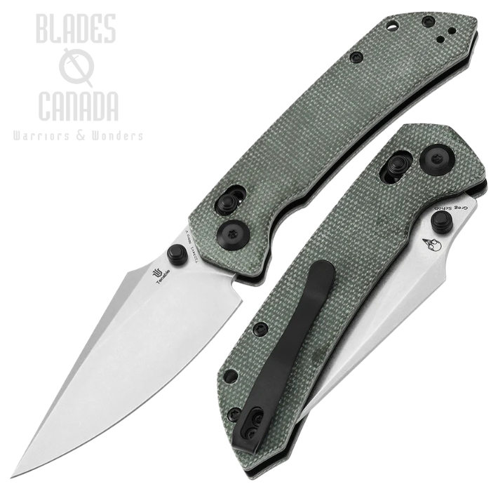 Tenable Fenrir Crossbar Lock Folding Knife, Nitro-V SW, Micarta Green, T1034V1