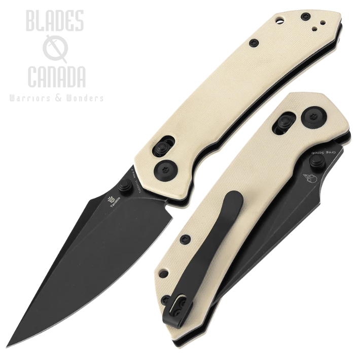 Tenable Fenrir Crossbar Lock Folding Knife, Nitro-V Blackwash, G10 Ivory White, T1034V11