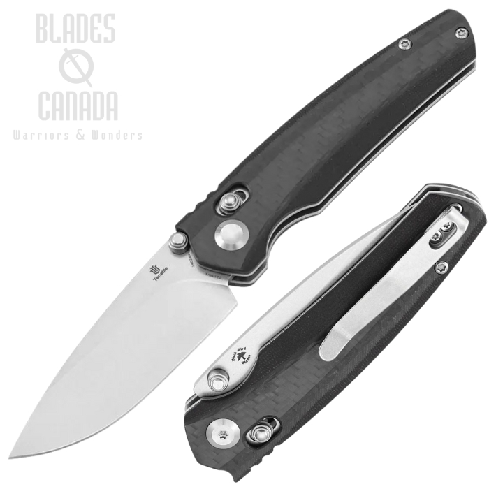 Tenable Raven Crossbar Lock Folding Knife, 14C28N SW, G10 Black/Carbon Fiber, T2109V1