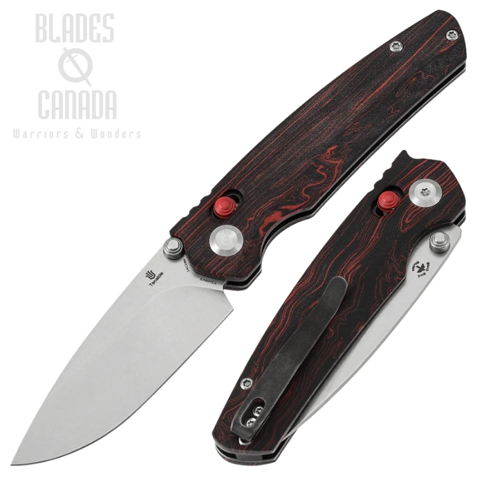 Tenable Raven Crossbar Lock Folding Knife, 14C28N SW, G-Mascus Red/Black, T2109V3