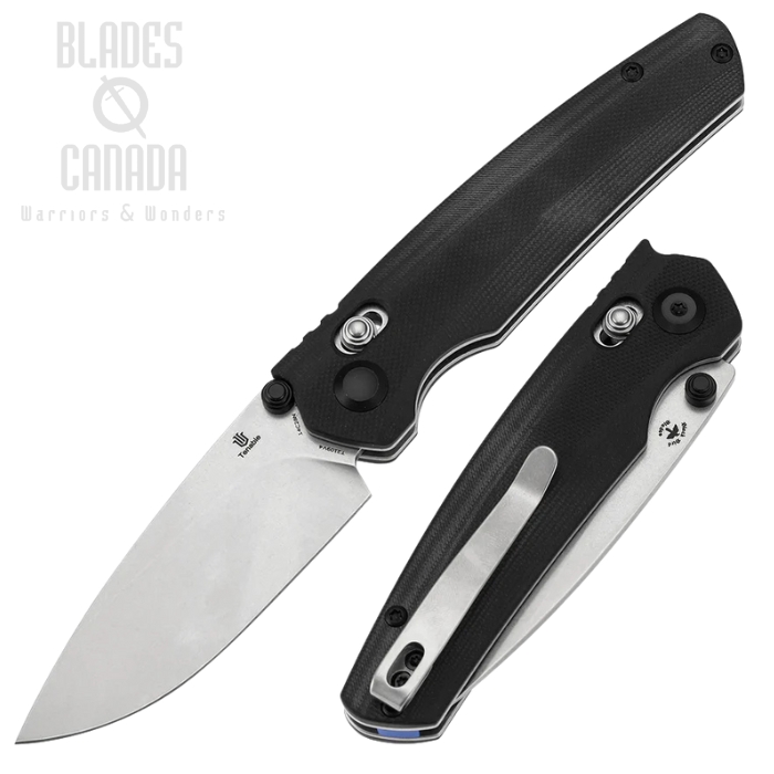 Tenable Raven Crossbar Lock Folding Knife, 14C28N SW, G10 Black, T2109V4
