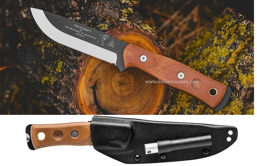 TOPS B.O.B Fixed Blade Knife, 1095 Carbon, Micarta, Kydex Sheath, Fire Starter, BROS01 - Click Image to Close