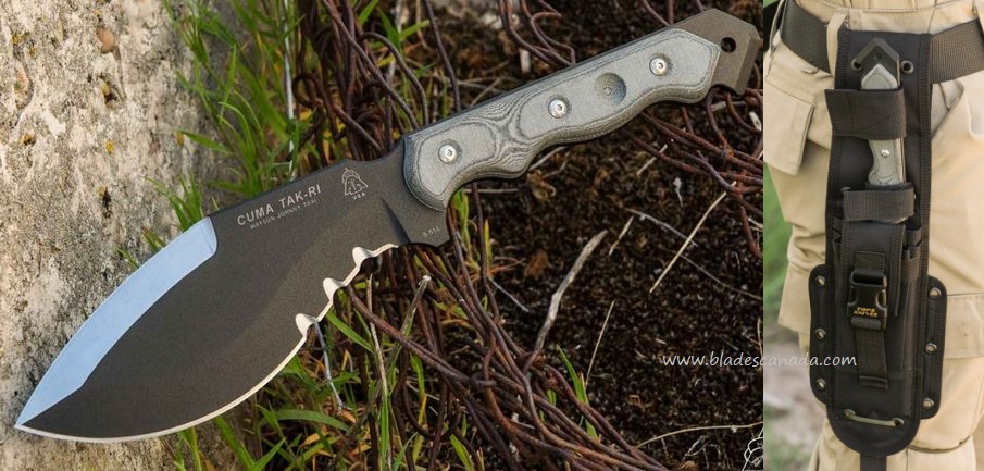 TOPS CUMA TAK-RI 2 Fixed Blade Knife, 1095 Carbon, Micarta, Nylon Sheath, CUMATK02