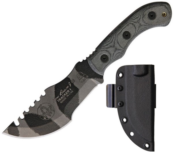 TOPS Mini Tom Brown Tracker #4 Knife, 1095 Camo, Micarta, Kydex Sheath, TBT040-CAMO