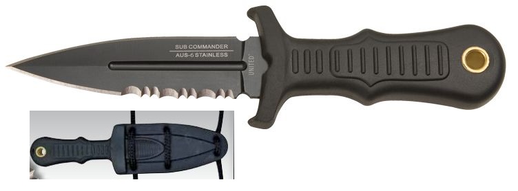 UC Sub Combat Commander Boot Knife, AUS 6, UC2724 - Click Image to Close