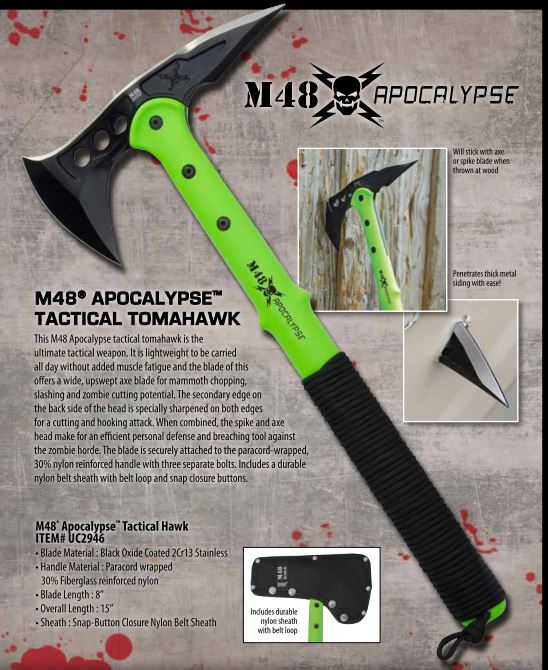 UC M48 Apocalypse Tactical Tomahawk Axe, Nylon Sheath, UC2946
