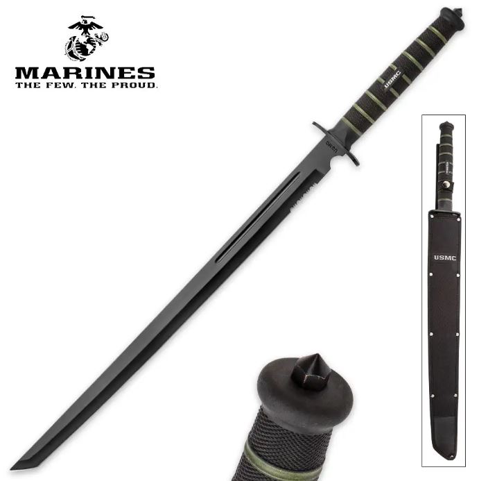 UC USMC Blackout Combat Sword, AUS 6 Tanto, UC3157