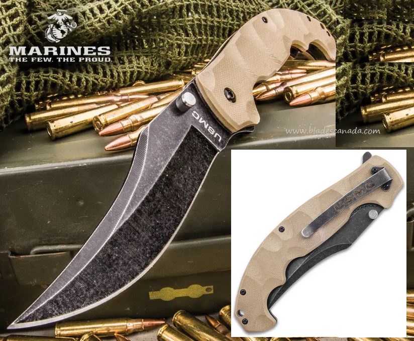 UC USMC Scorching Sands Flipper Folding Knife, Assisted Opening, G10 Tan, UC3214 - Click Image to Close