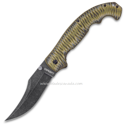UC USMC Fallout Flipper Folding Knife, Assisted Opening, G10 Green/Black, UC3291