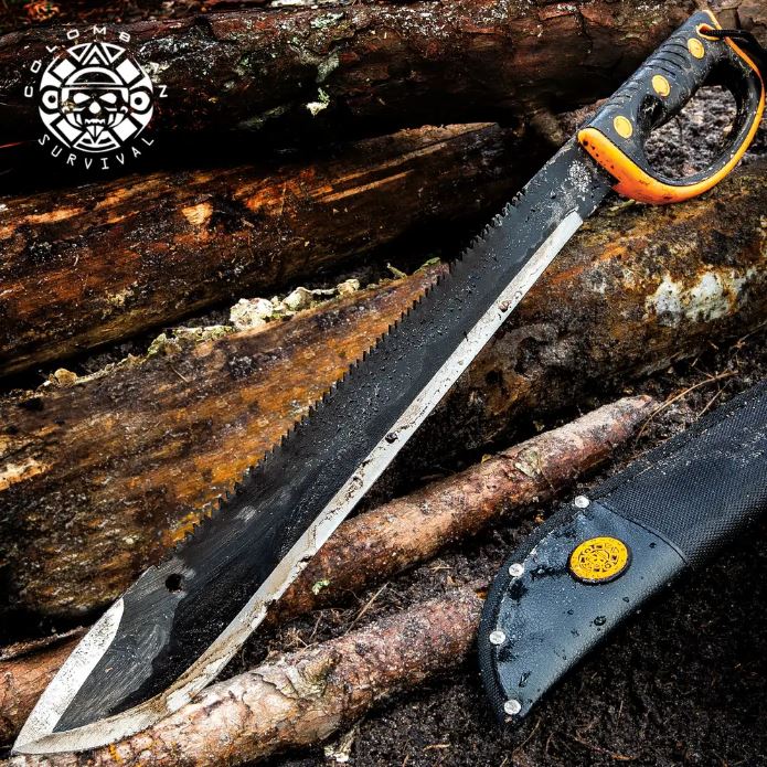 UC Columbian Rescuer Sawback Machete, Stainless Steel, Nylon Sheath, UC3353