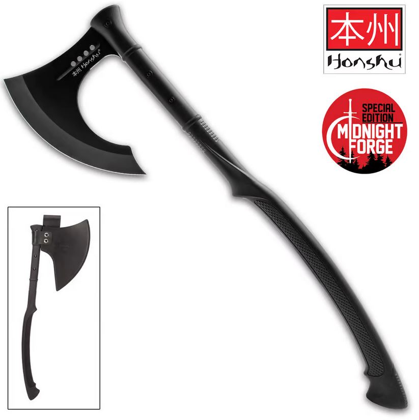 UC Honshu Midnight Forge Karito Battle axe, with sheath, UC3401B
