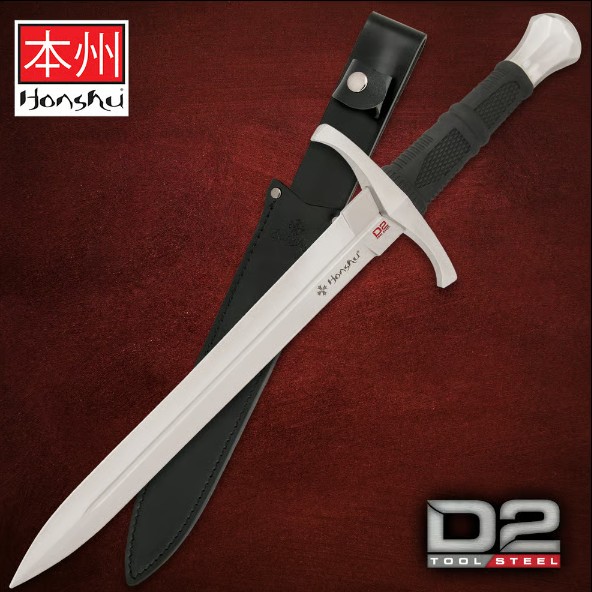 United Cutlery Honshu Crusader Quillon Dagger Knife, D2 Steel, Leather Sheath, UC3430D United Cutlery Honshu Crusader Quillon Dagger Knife, D2 Steel, Leather Sheath, UC3430D
