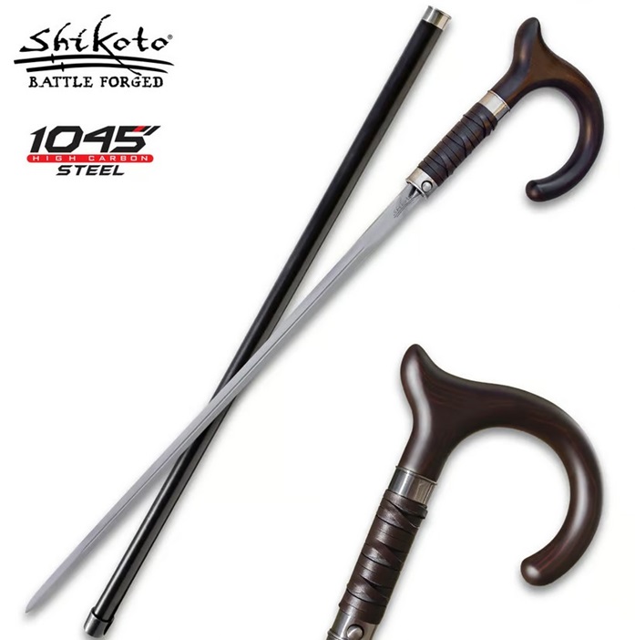 Shikoto Gentleman's Hook Cane, 1045 Carbon, UC3611