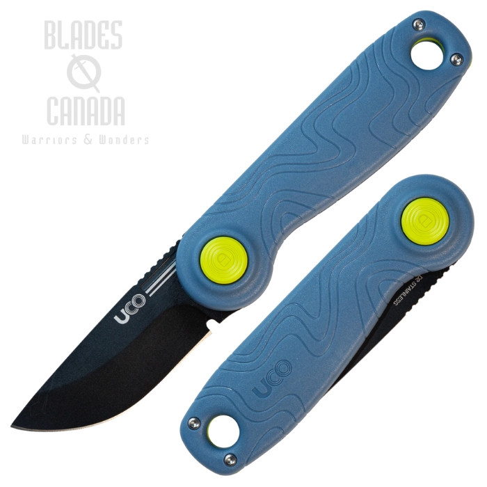 UCO Ingalls Slipjoint Folding Knife, D2 Black, Nylon Ocean, K-10500-OCEAN