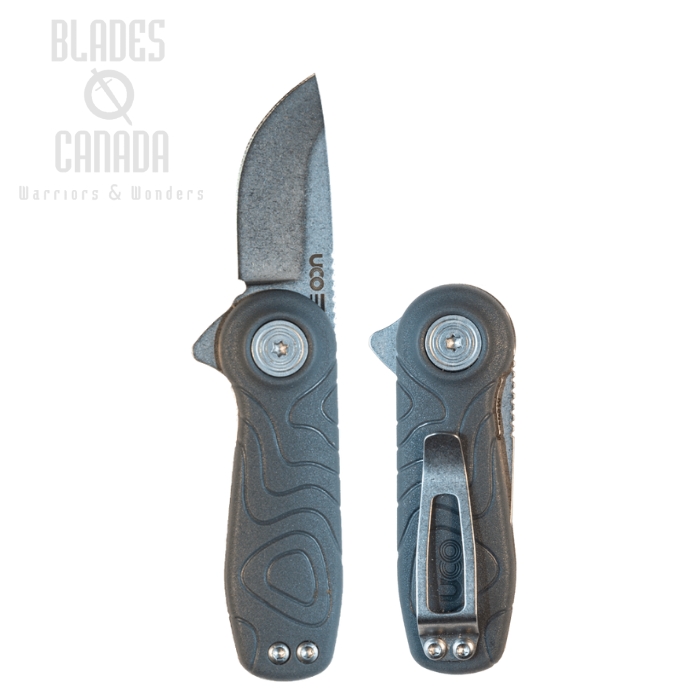 UCO Tinkham Flipper Folding Knife, D2 Stonewash, GRN Coal, K-12500-COAL