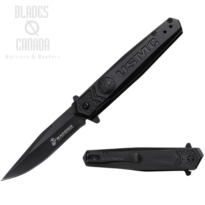(image for) Master Cutlery Flipper Folding Knife, Assisted Opening, Stainless Black, Aluminum Black, M-A3009BK
