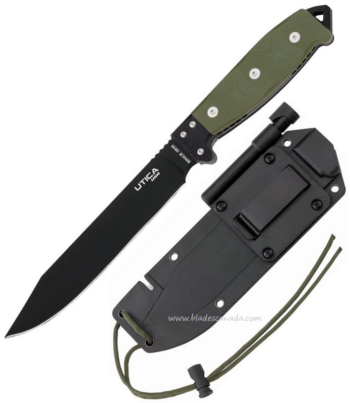Utica Knives Stealth VI Bowie, 1095 Steel, OD Micarta Handle, UTK11UTKB6GH